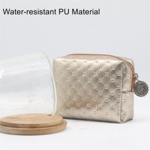 Exquisite Coin Purse Stylish Diamonds Pattern Water-based PU Makeup Pouch Waterproof PU Unisex Cosmetic Pouch