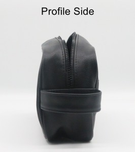 Unisex Quality Travel Toiletry Bag Cylinder Shape Black Water-based PU Wash Bag Water-resistant PU Cosmetic Bag