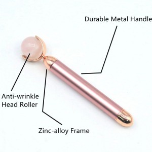 Wholesale Rose Pink Quartz Massage Face Jade Roller Beauty Vitamin C Essential Oil Face Serum Set