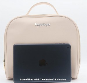 2022 Popular Perfectly Pale Large Capacity Makeup Storage Bag Sandy Beige Water-based PU Cosmetic Bag
