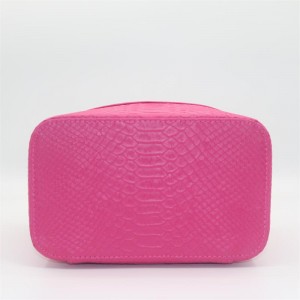 2022 Distinctive Innuendo Pink Makeup Bag Alligator Pattern Water-based PU Cosmetic Bag