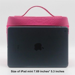 2022 Distinctive Innuendo Pink Makeup Bag Alligator Pattern Water-based PU Cosmetic Bag