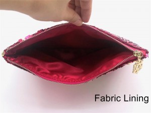 Shiny Pink Glitter Custom Logo Makeup Bag