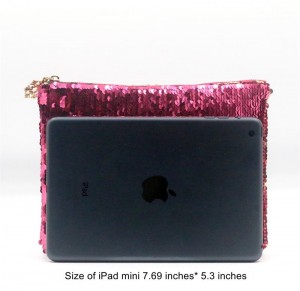 Shiny Pink Glitter Custom Logo Makeup Bag