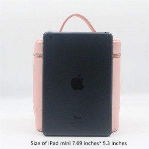 2022 Spring Trendy Gossamer Pink Square Shape Water-based PU Cosmetic Bag