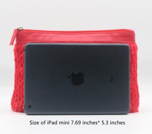 Chic Poinciana Red Ground Golden Dot Pattern Plush PU Stitching Makeup Bag Quality PU Cosmetic Bag