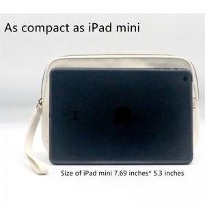 High Quality Daily Use Snow White Clutch Purse White Foil Stamping Water-based PU Wristlet Cosmetic Bag