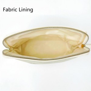 High Quality Daily Use Snow White Clutch Purse White Foil Stamping Water-based PU Wristlet Cosmetic Bag
