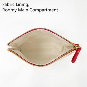 Unique Design White Ground Gold Sequined Pattern Water-based PU Cosmetic Bag