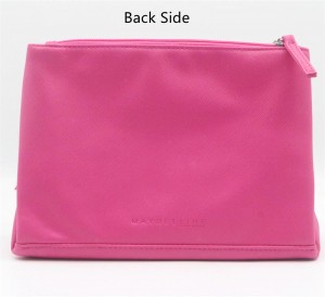 2022 New Product Trendy Innuendo Pink Large Capacity Foldable Makeup Storage Clutch Bag Water-based PU Cosmetic Bag
