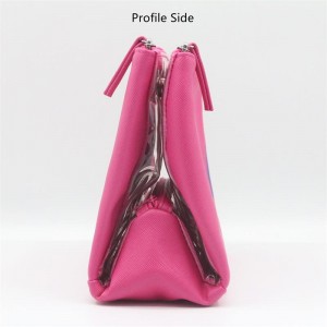 2022 New Product Trendy Innuendo Pink Large Capacity Foldable Makeup Storage Clutch Bag Water-based PU Cosmetic Bag