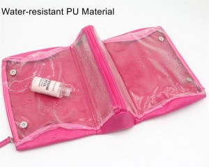 2022 New Product Trendy Innuendo Pink Large Capacity Foldable Makeup Storage Clutch Bag Water-based PU Cosmetic Bag