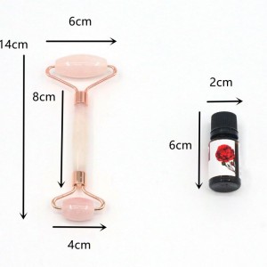 Wholesale Rose Pink Massage Face Jade Roller Beauty Vitamin C Essential Oil Face Serum Set