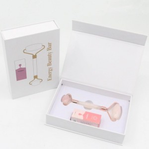 Wholesale Rose Pink Massage Face Jade Roller Beauty Vitamin C Essential Oil Face Serum Set